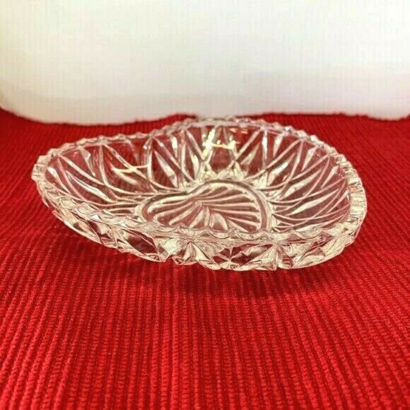 VTG Heart Shaped Dish Sawtooth Edge Early American Pressed Glass EAPG - Picture 5 of 5